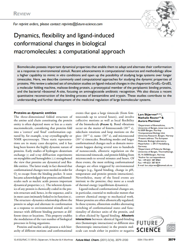 article Dynamics, Flexibility and Ligand-Induced Conformational Changes in Biological Macromolecules: A Computational Approach