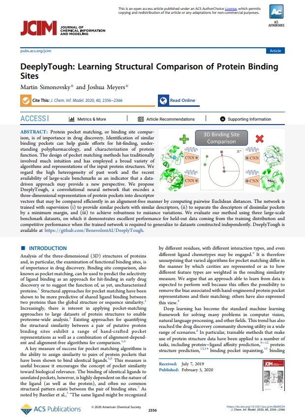 DeeplyTough: Learning Structural Comparison of Protein Binding Sites